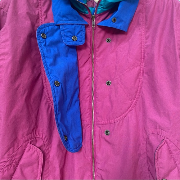 Vintage London Fog Pink Blue Puffer Jacket Warm Winter Coat womens size small - Picture 3 of 10